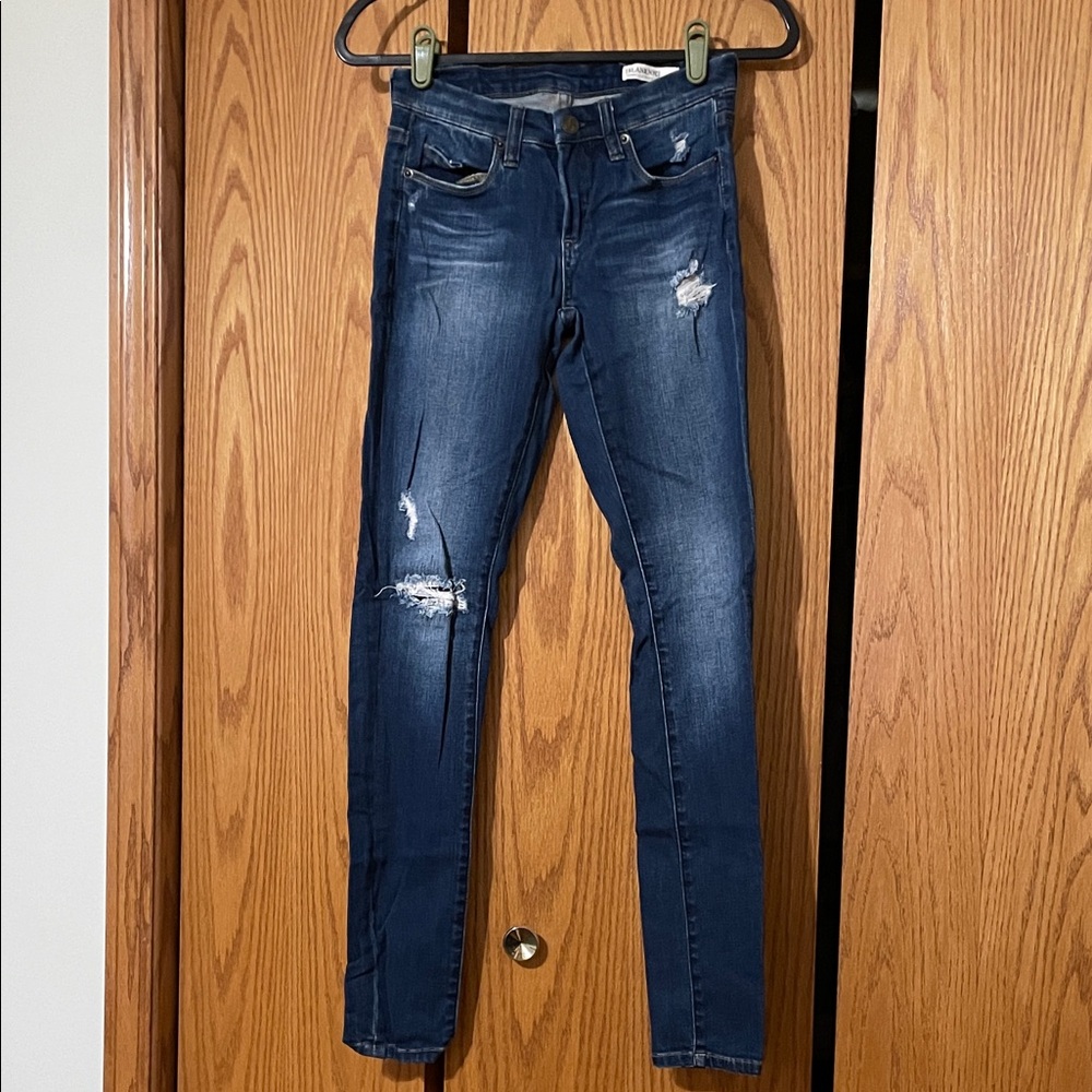 Blank NYC Dark Blue Distressed Skinny Jeans